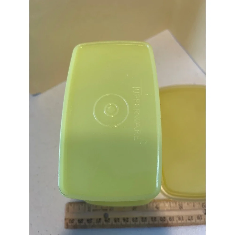 Vintage Tupperware Yellow Rectangular Food Storage Container with Lid 6x3.5x4.5